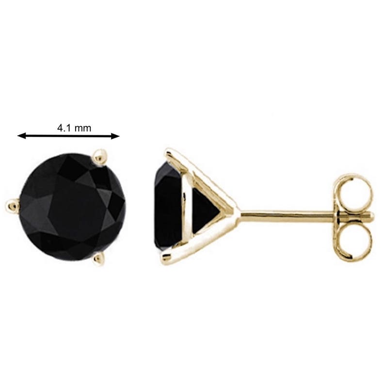 0.50 CTW Round Black Diamond Martini Stud Earrings In 14K Gold Everyday earring Gifts for women