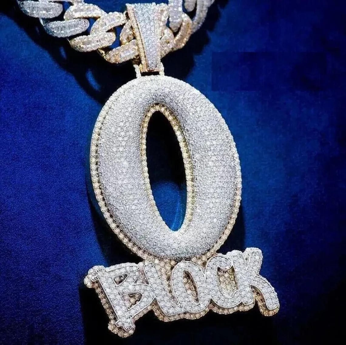Men's Customize O Block Name Pendant, Hip Hop Custom Letter Pendant ...