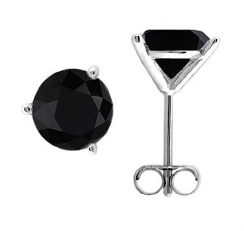 0.50 CTW Round Black Diamond Martini Stud Earrings In 14K Gold Everyday earring Gifts for women