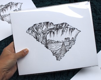 South Carolina Illustration - 8x10 Print