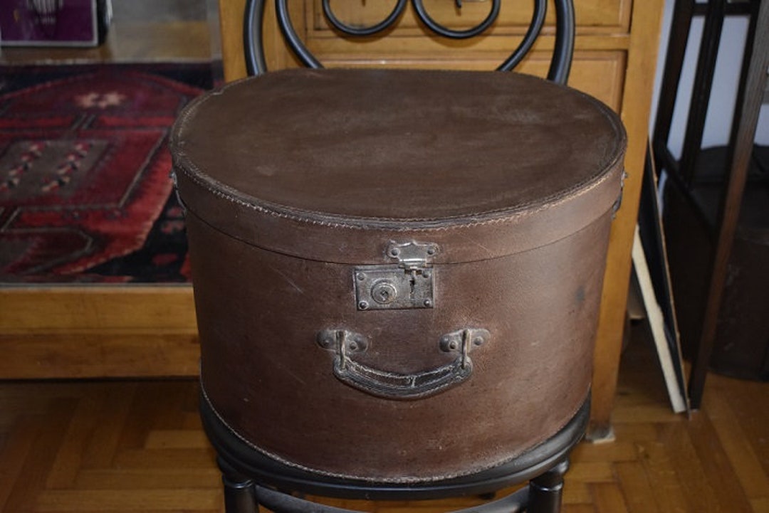 Hat Box Antique Hat Travel Case Large Size Storage Case Etsy
