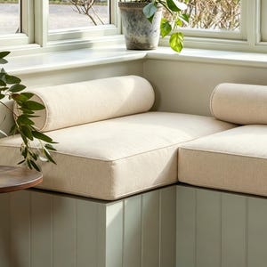 カスタム屋内ベンチクッション | 厚さ2インチ | ベンチシートクッション | シートクッションパッド | 無料の紐付き | 高密度フォーム | 滑り止め加工の底面