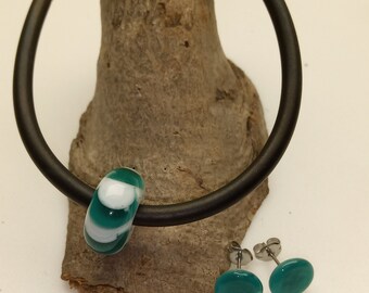 Murano glass bead,Pearl bracelet Murano,jewelry set Murano glass, Murano glass earrings, Murano earrings,Earrings glass turquoise