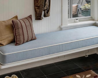 Custom Bench Cushion | Thick Floor Cushion | Playroom Seating Pad | Kids Reading Nook | 3.15 Inch Thick | Washable cushion cover