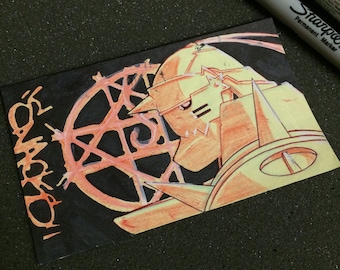 Alphonse, full metal alchemist post it note art