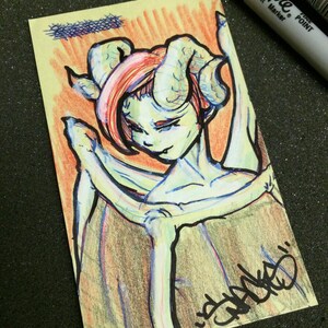 Winged Succubus Post-it Pinup