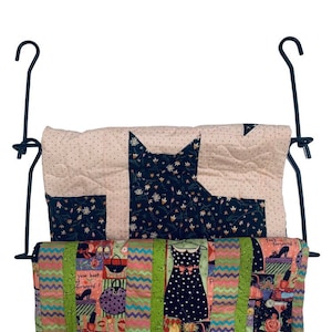 Cascades are 2 bars that hang on the original Quilt Keeper (SOLD SEPARATELY); Add-on quilt hanger storage, Quilt display system,