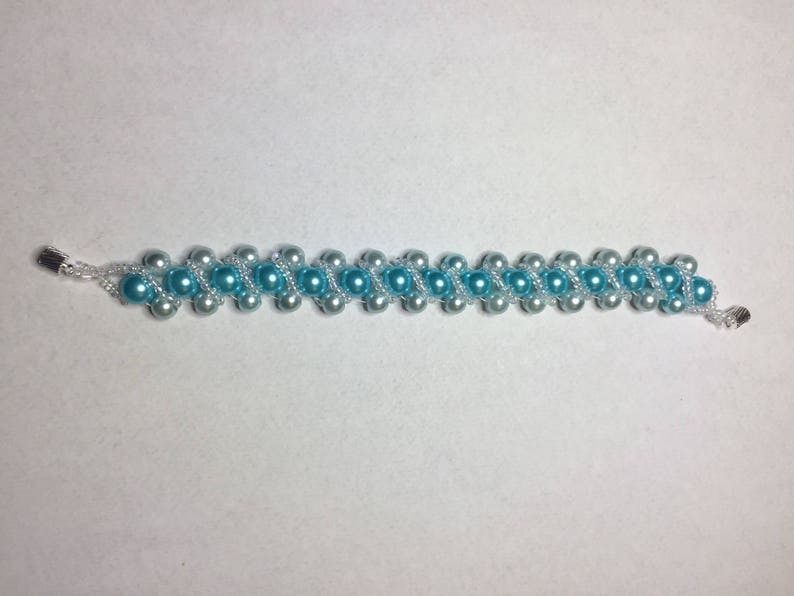 Beautiful Shades of Blue Beaded Bracelet image 2