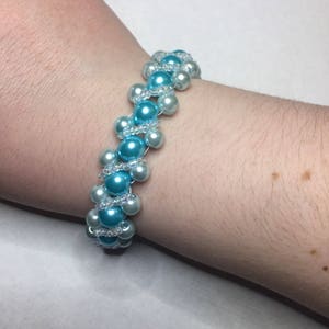 Beautiful Shades of Blue Beaded Bracelet image 1