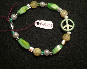 Green Peace Handmade Beaded Bracelet