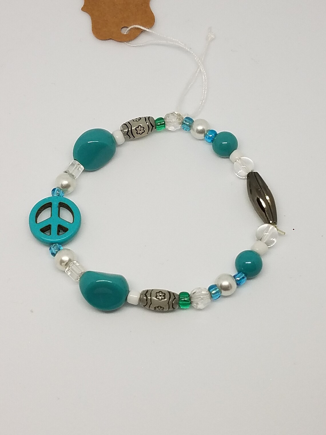 Beaded Peace Turquoise Bracelet  FINAL SALE main image 1