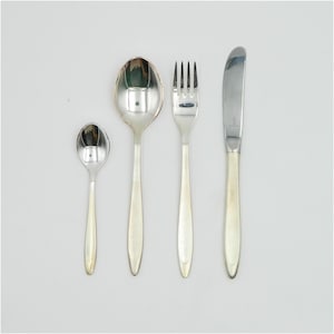 Silver-plated cutlery for 8 people with large cutlery by Berndorf Austria, Model 7000 Madame, designed by Marianne Denzel