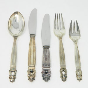 Georg Jensen Acorn Sterling Silver Flatware Design Johan Rohde