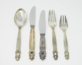 Georg Jensen Acorn Sterling Silver Flatware Design Johan Rohde