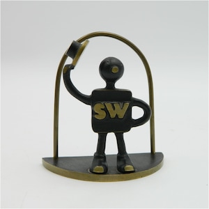 Bronze Figurine with Card Holder from Social Housing movement in Vienna, 1950s