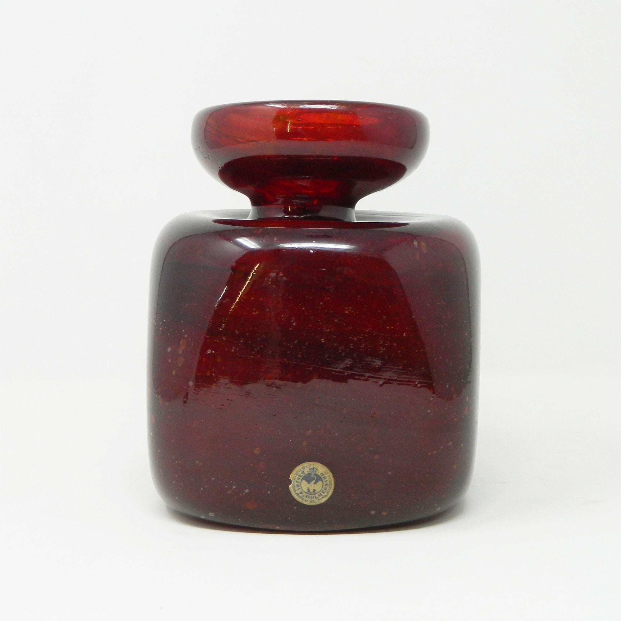 Red Holmegaard Lava Vase by Per Lütken from the 70s