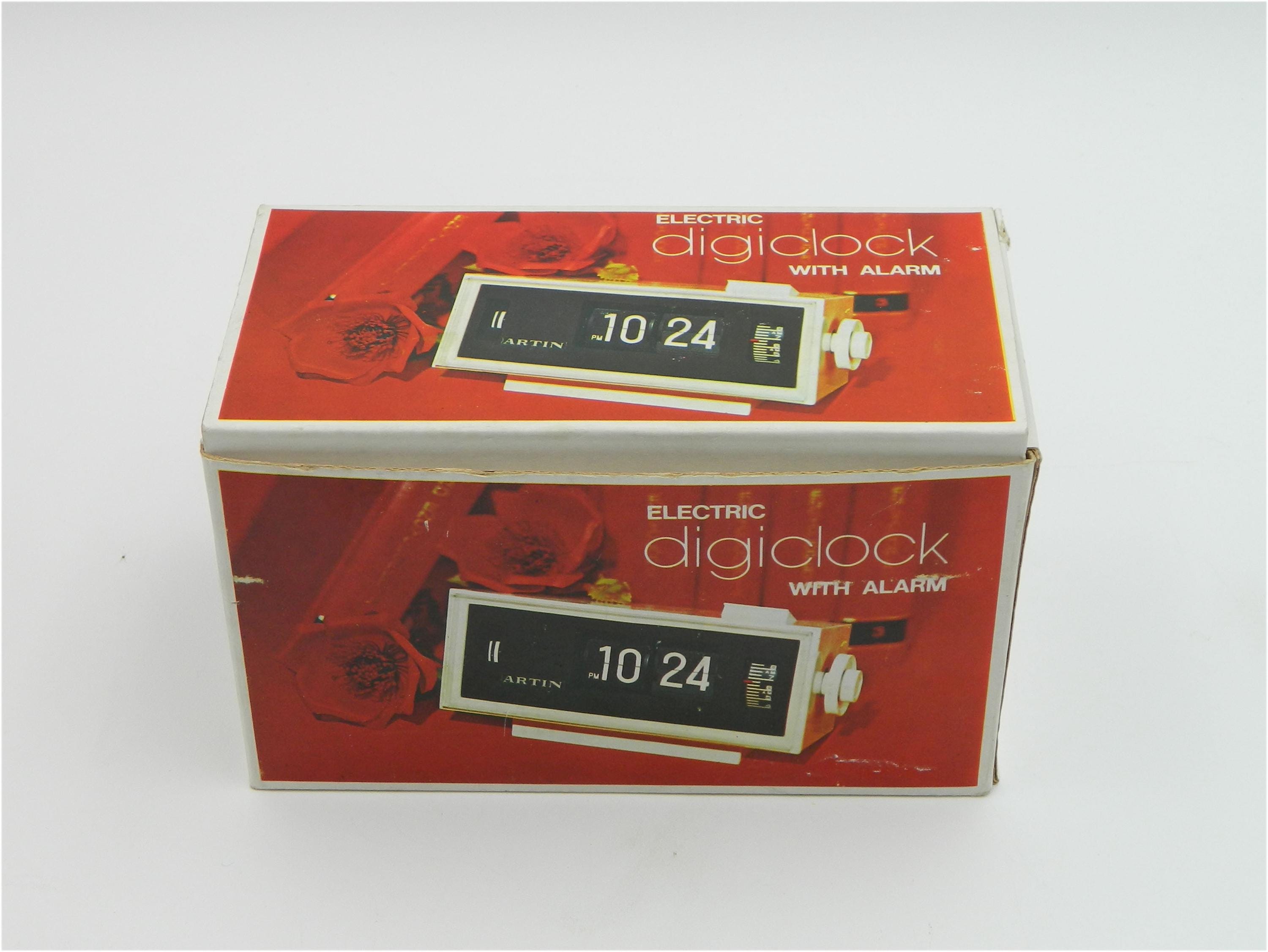 Orange Vintage Space Age Flip-number Alarm Clock by Artin, Model