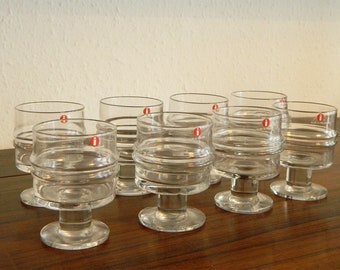 eight liqueur glasses Pisaranrengas by Timo Sarpaneva for Iittala Finland