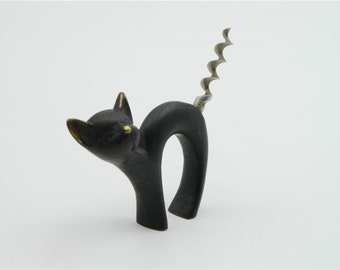 ウォルターボッセ　猫　コルク抜き 猫のデザインが施されたブロンズ製ワインオープナー - ウォルター