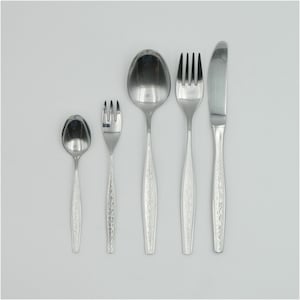 Cutlery for 6 people with large cutlery made of stainless steel by Berndorf Austria, model Flamenco