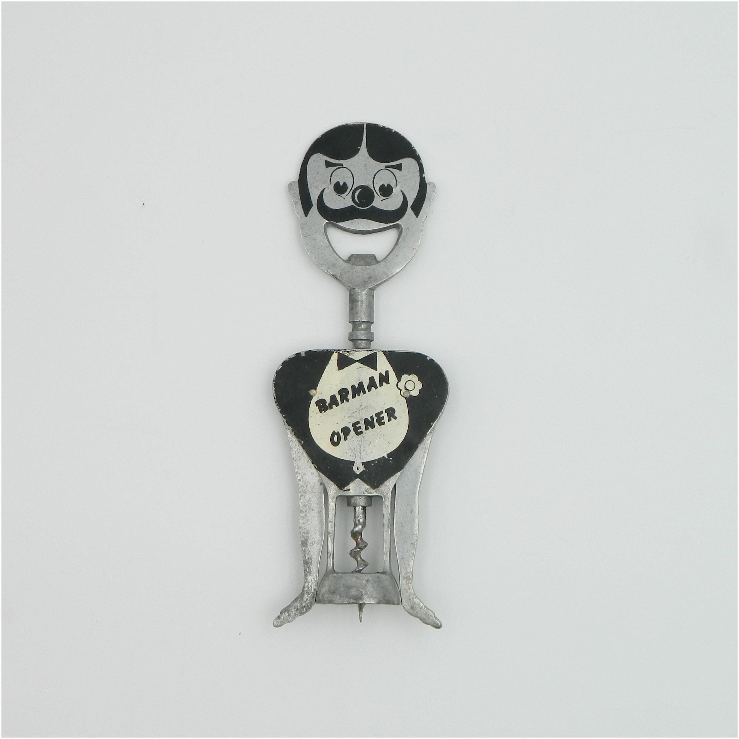 Large "Man with a Beard" Corkscrew by Carlo Gemelli, Italy, 1950s