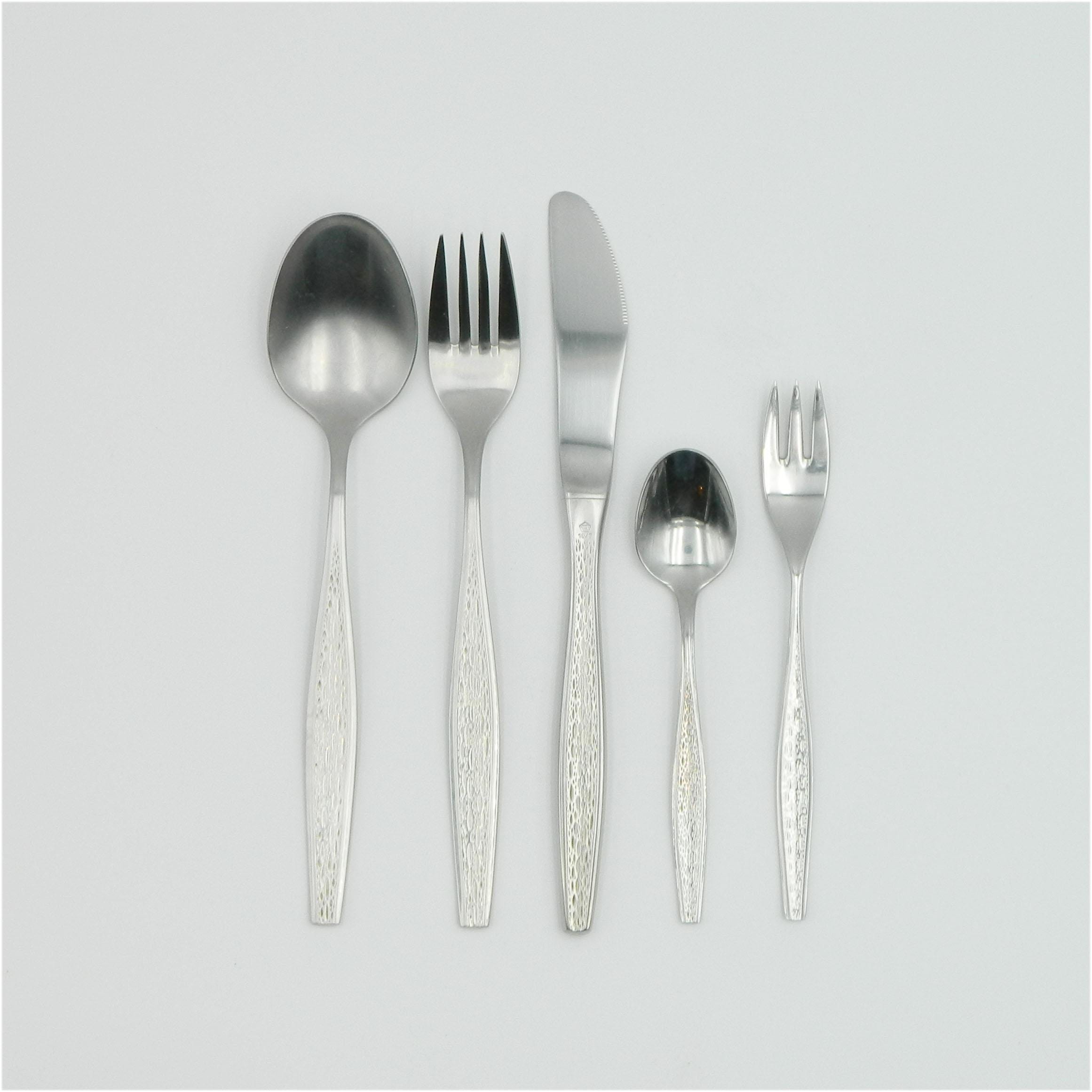 Cutlery for 6 people with large cutlery made of stainless steel by Berndorf Austria, model Flamenco