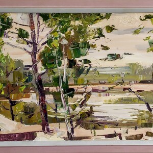 Original Artwork Abstract Landscape Impressionism Colorful Art Oil Painting Palette Knife Interior Painting Abstract Home Decor Gift For Dad