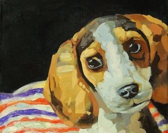 Original Dog Art Funny Oil Painting Puppy Art Dog Wall Art Animal Gift For Pet Lovers Dog Portrait  Nursery Decor Colorful Dog Pop Art Pet