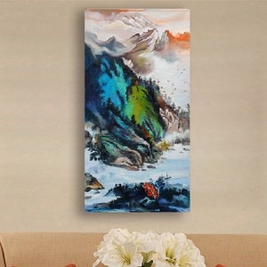 Landscape Oil Painting Mountain Landscape Painting Original Painting Large Wall Painting Original Artwork Canvas Painting Abstract Wall Art