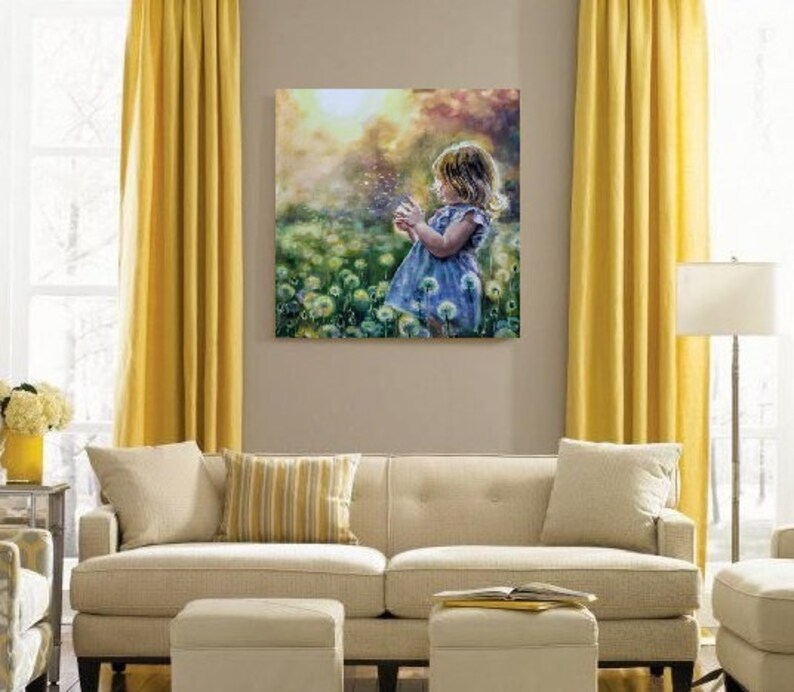 Modern Nursery Wall Art Dandelion Art Children Art Kid Room Etsy