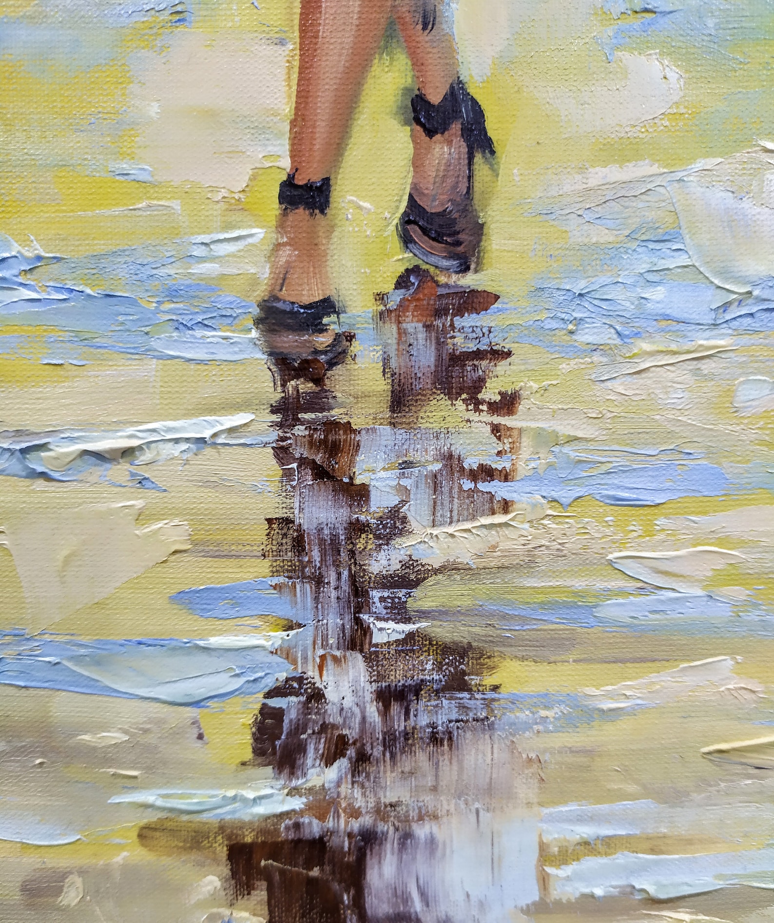 Abstract Female Figure Art Rain Art Original Modern Art Woman Etsy