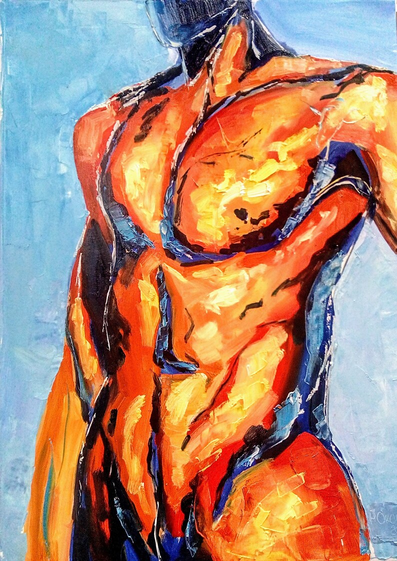Nude pop art original oil painting by terry p wylde