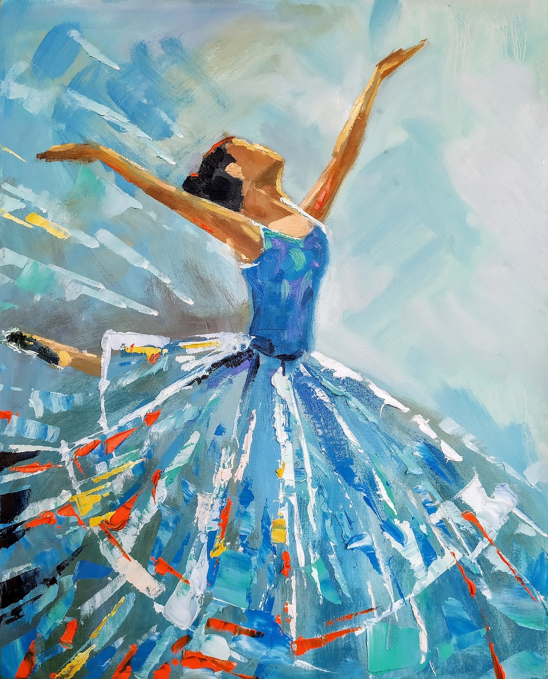 Ballet Dancer Painting Ballet Art Ballerina Wall Art Dancer Oil ...