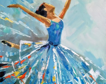 Ballett-Tänzerin Malerei Ballett Kunst Ballerina Wand Kunst Tänzerin Ölgemälde auf Leinwand Ballerina Fine Art Tänzerin Ballett Kunst Ballerina Gemälde