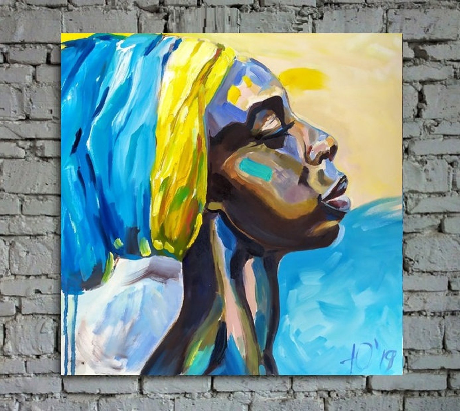 African Art Canvas Oil Painting African Woman Art Feminism Art Etsy
