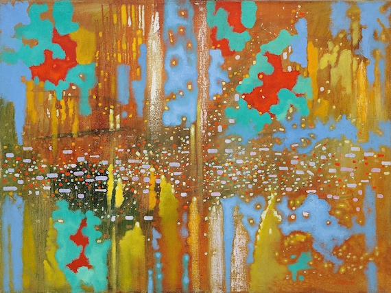 Abstract Painting Canvas Original Art landscape Painting Abstract Lake Art Modern Art Abstract Wall Art Gift For Friends Blue Home Decor