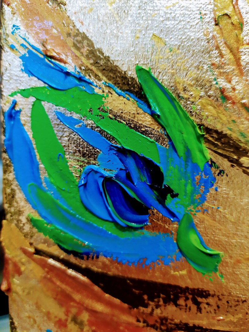 Gold Peacock Art Original Painting Gold Leaf Art Modern Gold Etsy