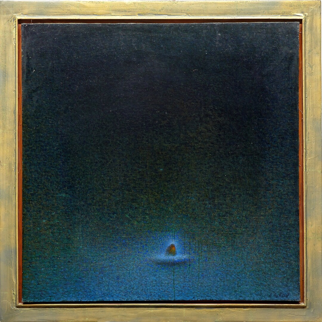 Blue Art Abstract Art Original Art Unique Artwork Vintage Home Decor