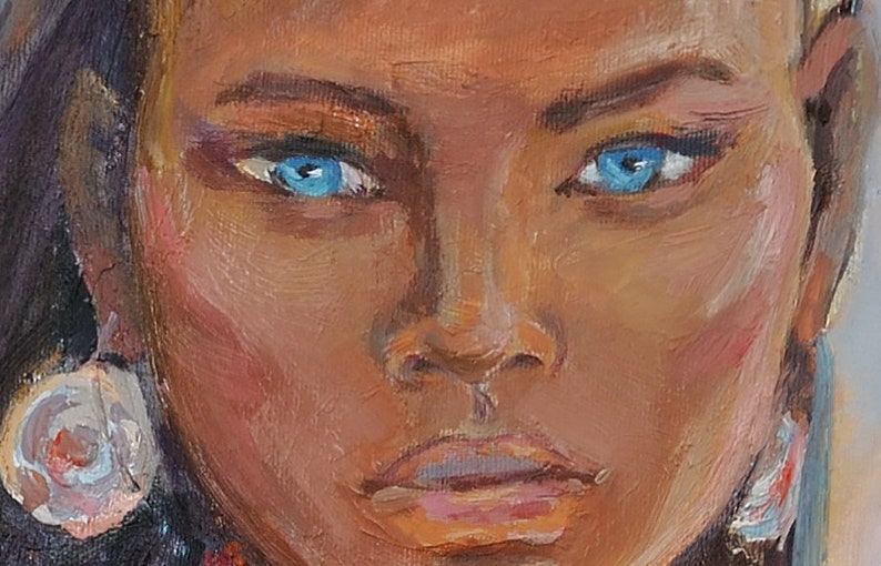 African Woman Art African Painting Original Art Black Woman Painting Oil Painting African Decor African Wall Art Large Art Masai Painting image 4