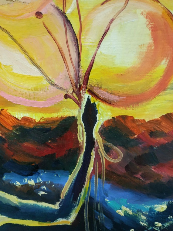 カラフルな絵画 モダンアート カラフルなオリジナル絵画 女の子アート