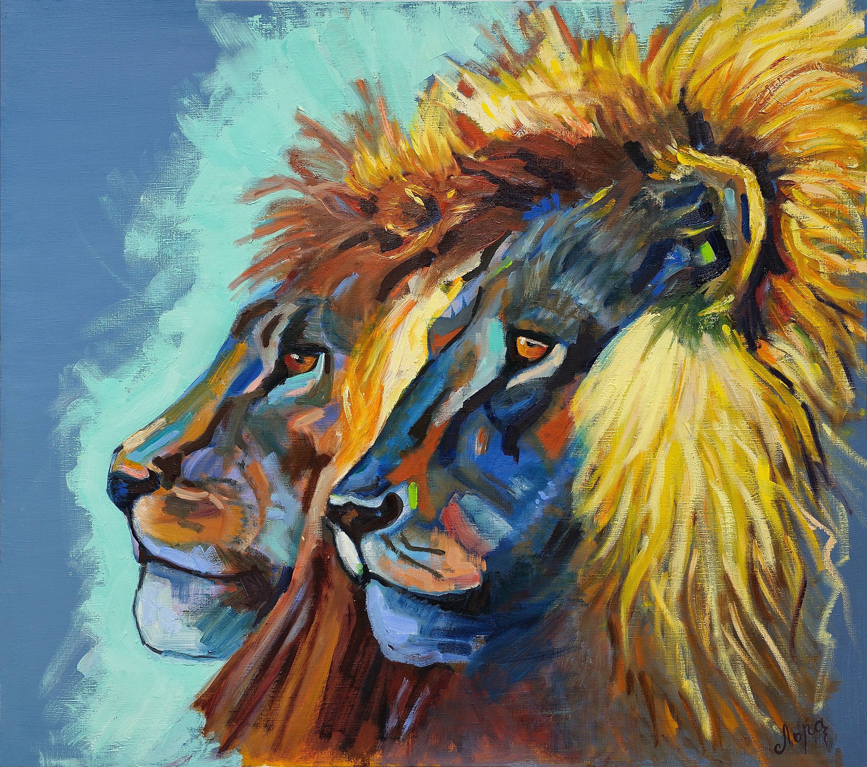 ライオン　動物　アニマル　油画　油絵 Amazon.co.jp: Canorna 油絵 【ライオン】動物 カラフルな動物 数字