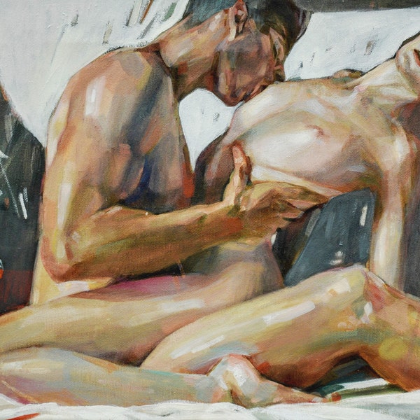 Erotic Art Original Art Sex Art Painting Nude Couple Modern Art Mature Bedroom Decor Art For Sale Couples Gift Love Art Sensual Oil Painting