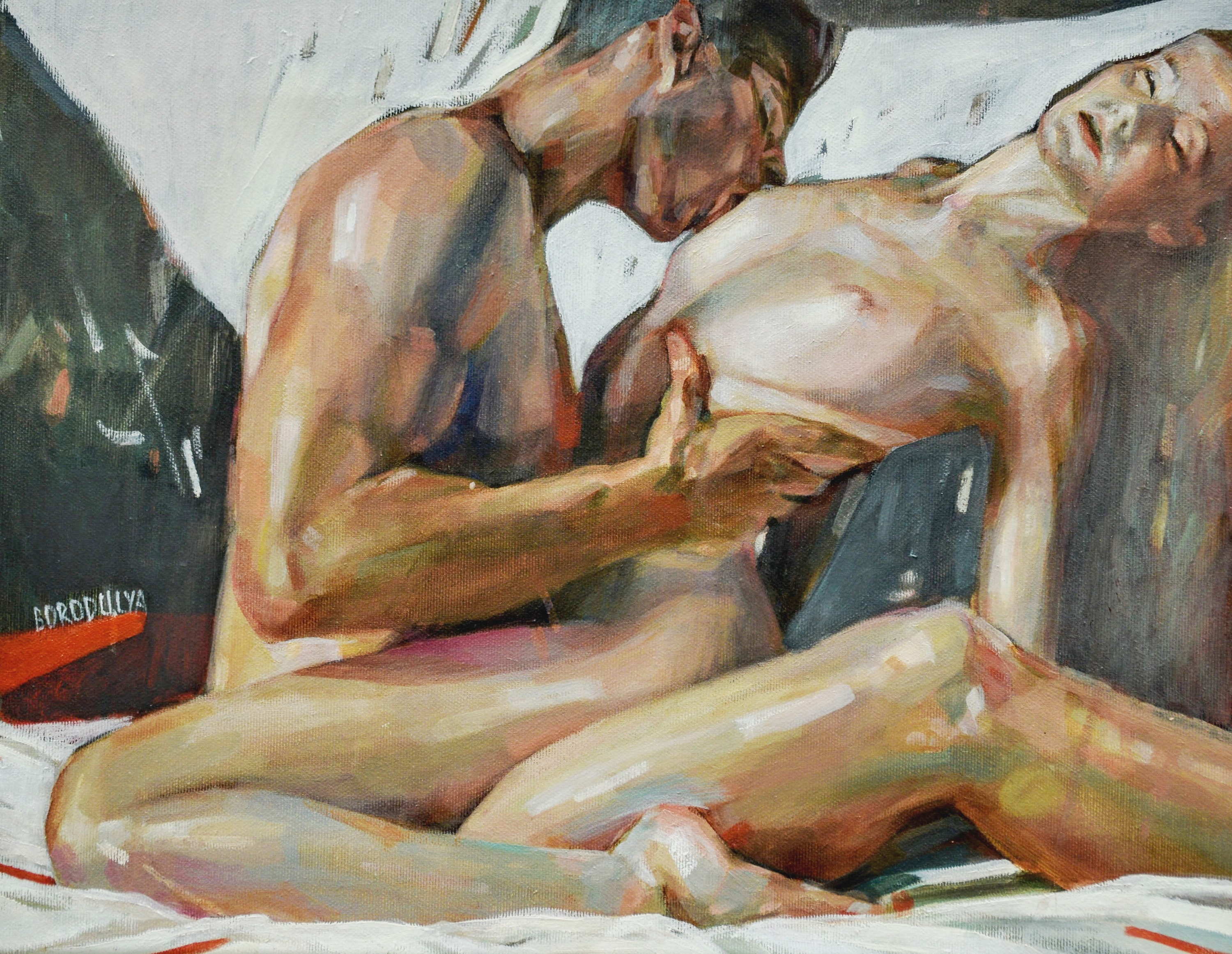 Erotic Art Original Art Sex Art Painting Nude Couple Modern
