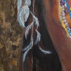 African Woman Art African Painting Original Art Black Woman Painting Oil Painting African Decor African Wall Art Large Art Masai Painting image 3