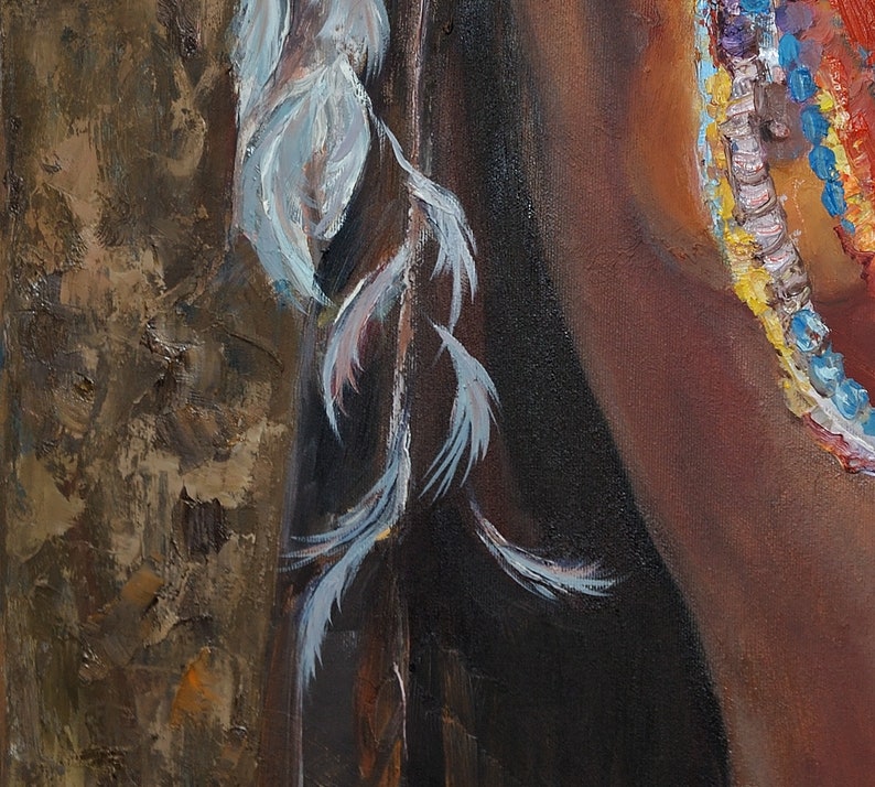 African Woman Art African Painting Original Art Black Woman Painting Oil Painting African Decor African Wall Art Large Art Masai Painting image 3