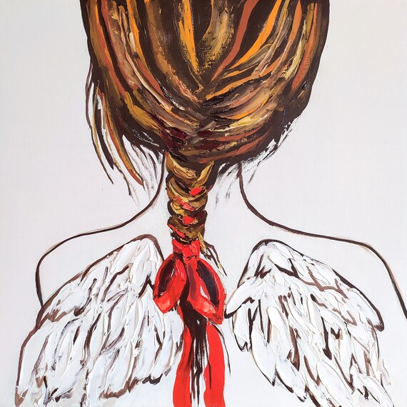 Art prints canvas from oil painting charming nude girl angel for home wall Decor