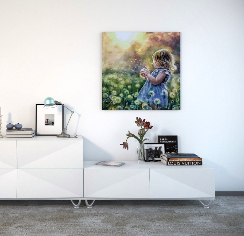 Modern Nursery Wall Art Dandelion Art Children Art Kid Room Etsy