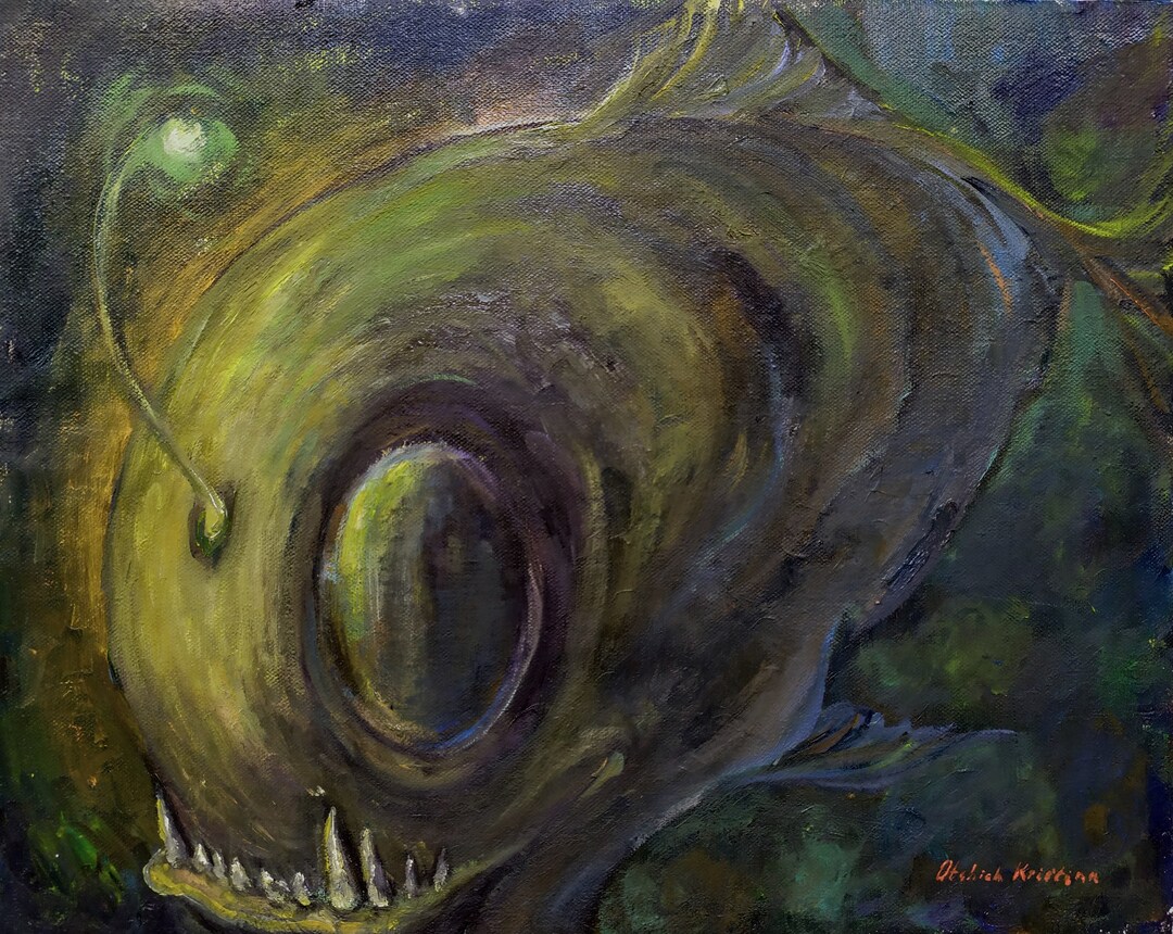 Abstract Contemporary Art Fish Original Oil Painting on Canvas Fish ...