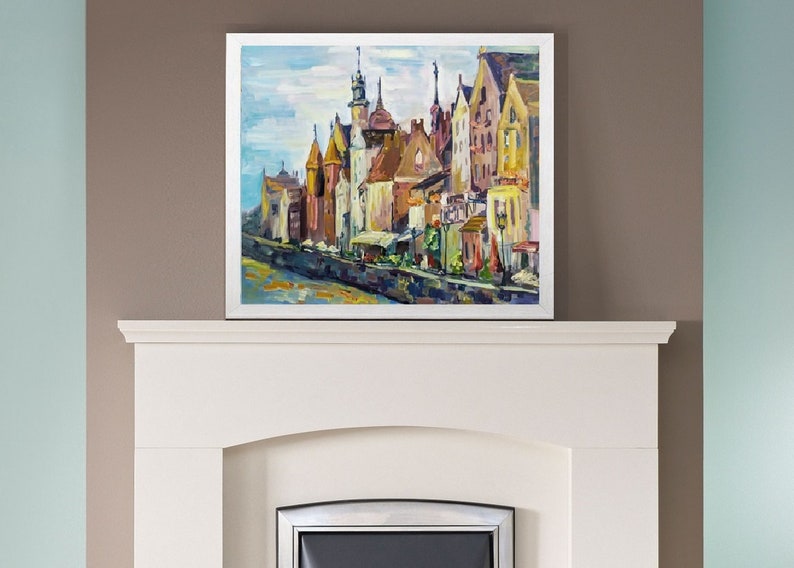 Amsterdam Cityscape Original Oil Painting Old City Art on - Etsy
