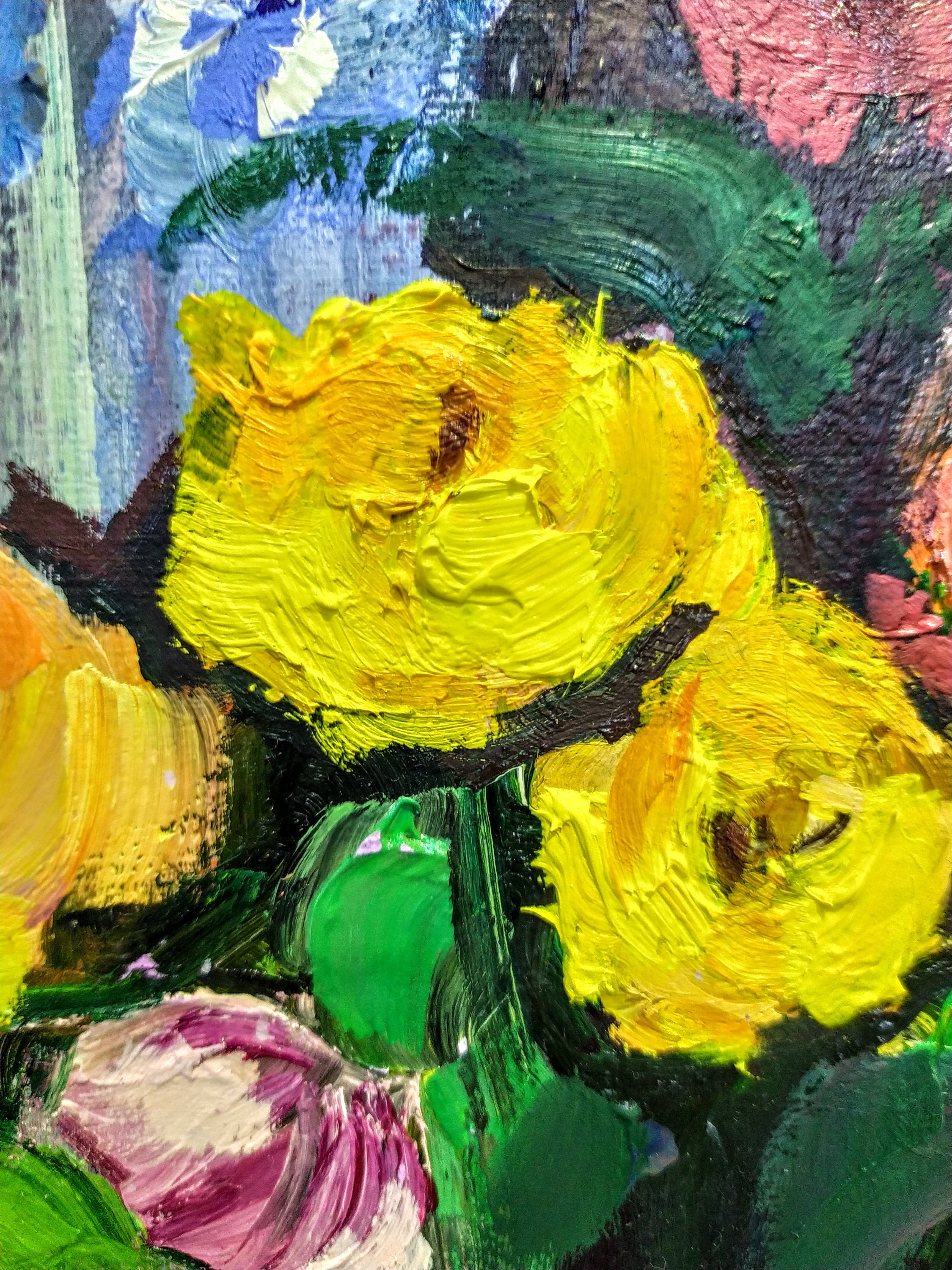 Contemporary Roses Roses Art Contemporary Abstract Flower Art Interior Modern Art Oil ...